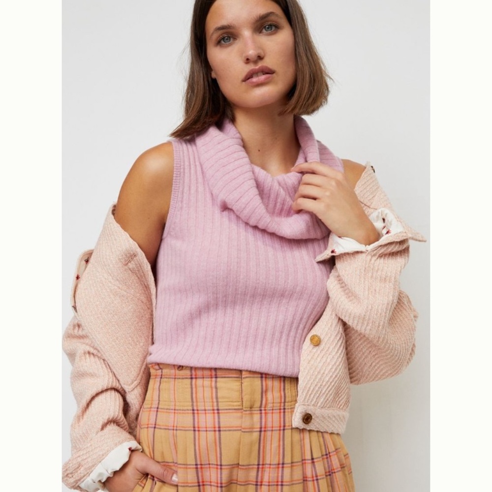 Anthropologie Emerie Cashmere Cowl Neck Sweater Tank